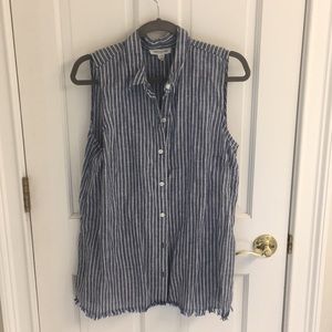 Beachlunchlounge sleeveless linen shirt large